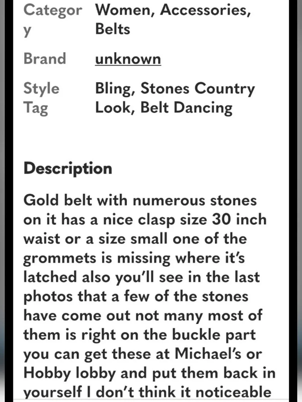 Gold Belt With Stones SM30